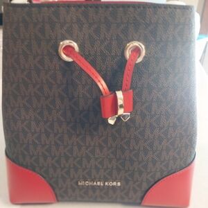 Michael Kors Red and Brown Bag